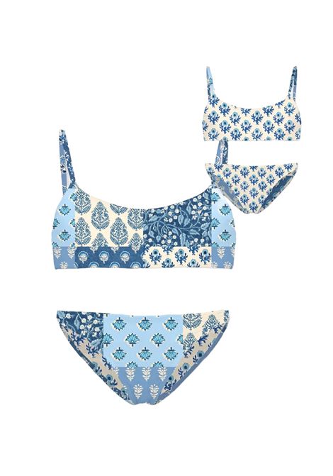 Costume bambina Jaiden Double MC2 Saint Barth 03892H Azzurro patch flower bralette spalline MC2 SAINT BARTH | Costumi | JAIDENDOUBLE03892H3161